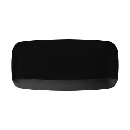 SMARTY HAD A PARTY 106 x 5 Solid Black Flat Raised Edge Rectangular Disposable Plastic Plates 120 Plates, 120PK 9311B-CASE